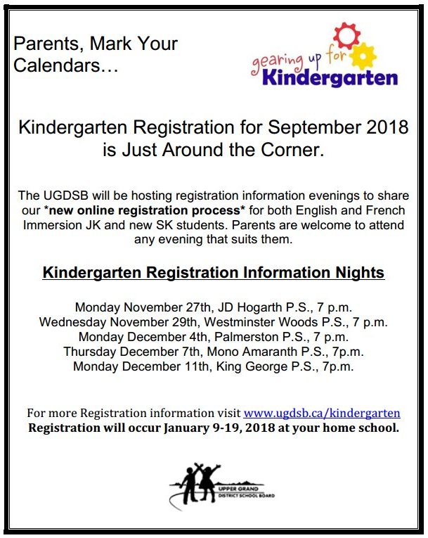 kindergarten registration